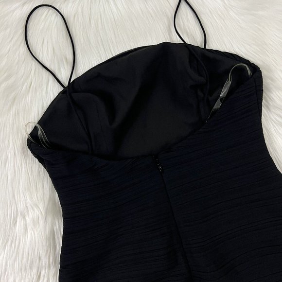 Free People X Fame and Partners Size 2 Black Crinkle Ruched Mini Dress - Picture 8 of 10